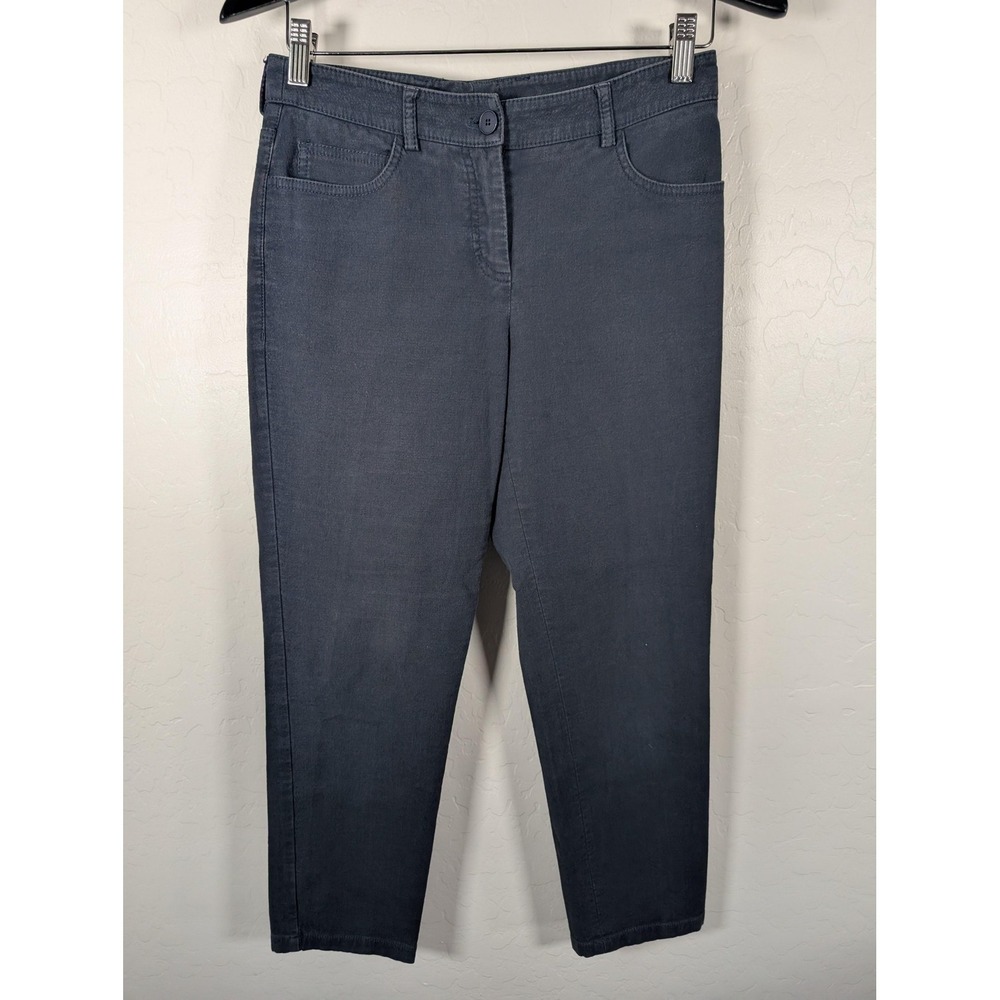Akris Jeans Womens 4 Gray Charcoal Wash Slim Ankle Crop Mulberry Silk Blend